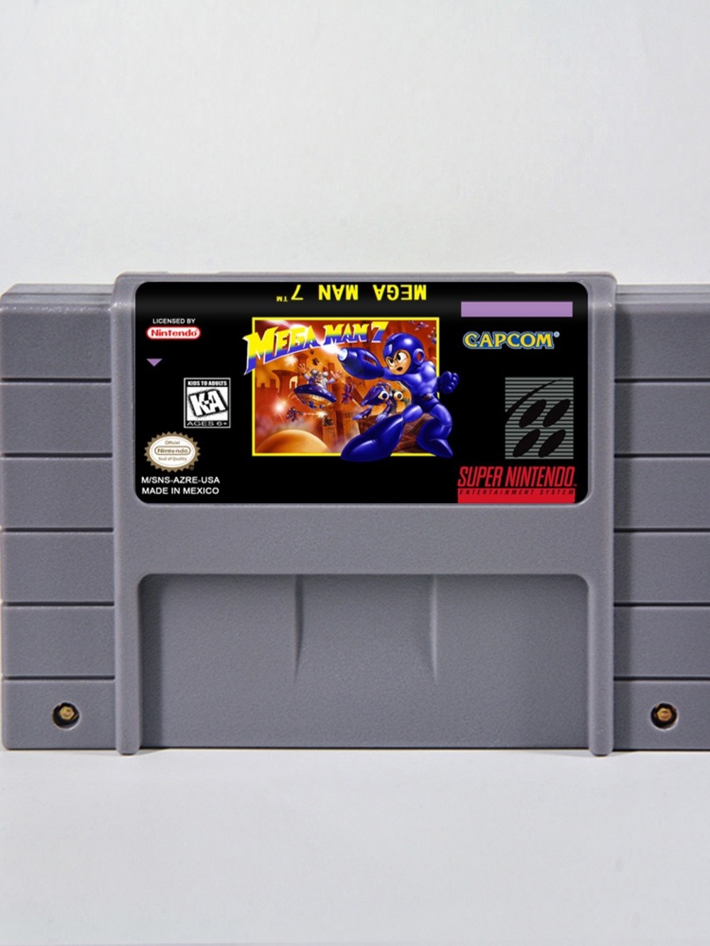Mega Man 7 Super Nintendo (Gray) Game Cartridge